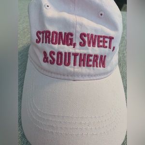 NWT Dillards “Strong, Sweet & Southern” pink baseball style hat womens summer
